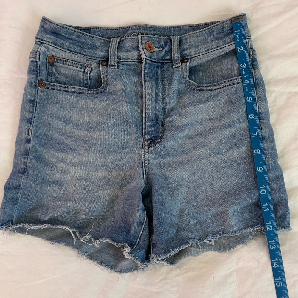 American Eagle Outfitters Light Blue Jean Stretch Shorts Size 2 - Picture 4 of 10